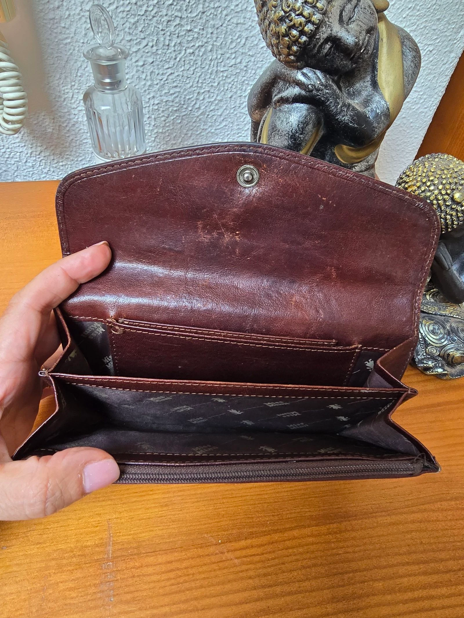 Cartera de piel Missmimi marrón – photo 4